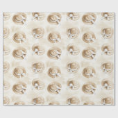 Papier Cadeau Cream Sand Beach Hats Birthday (Plat)