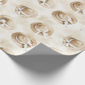 Papier Cadeau Cream Sand Beach Hats Birthday (Coin)