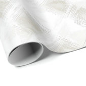 Papier Cadeau Cream Tan White Plaid Stripes Christmas   (Coin rond)