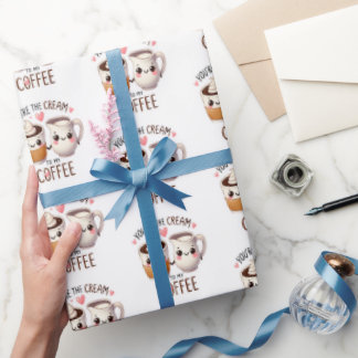 Papier Cadeau Cream to My Coffee Love Gift Wrapping Paper