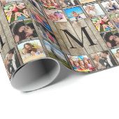 Papier Cadeau Create Your Custom Photo Collage Rustic Farmhouse (Coin rond)