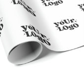Papier Cadeau Create Your Own Wrapping Paper, Your Logo Here (Coin rond)
