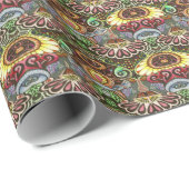 Papier Cadeau Création de doodle de fête Artiste joyeuse (Coin rond)