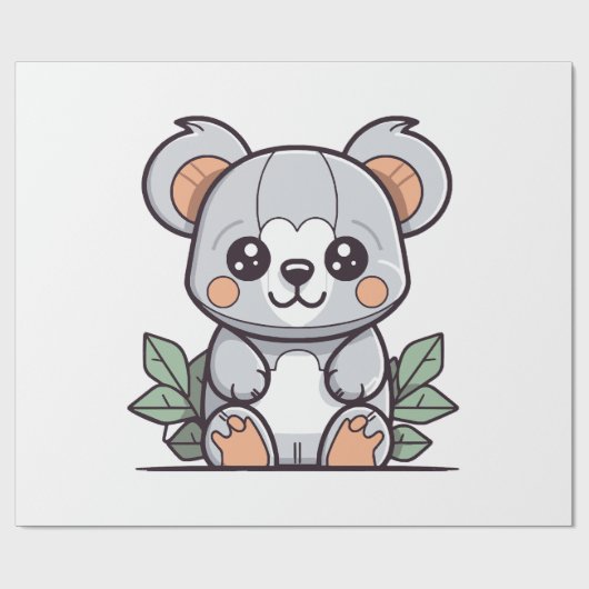 Papier Cadeau Création de Koala Vector Magique Kawaii (Plat)