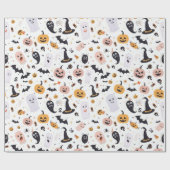 Papier Cadeau Créations Pastel Citrouille Et Whimsical Halloween (Plat)