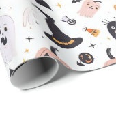 Papier Cadeau Créations Pastel Citrouille Et Whimsical Halloween (Coin rond)