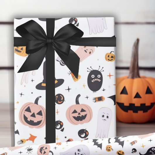 Papier Cadeau Créations Pastel Citrouille Et Whimsical Halloween