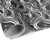 Papier Cadeau Creative Black and White Seamless Abstraction (Coin rond)