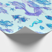 Papier Cadeau Créature de la fée mauve de sirène (Coin)