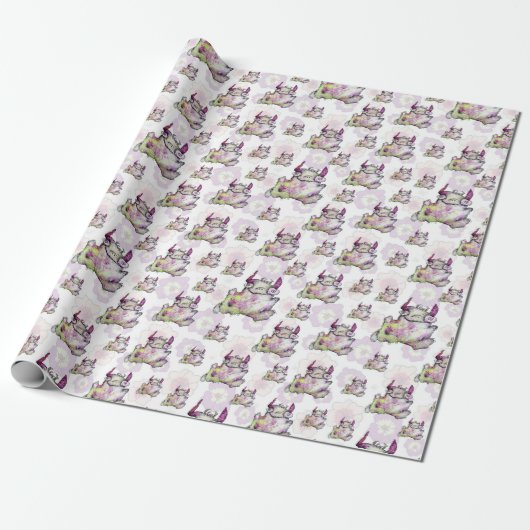 Papier Cadeau Créature Monstre de Jogging Heureuse (Déroulé)
