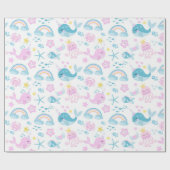 Papier Cadeau Créatures de la mer de bébé (Plat)