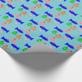 Papier Cadeau Créatures de la mer de Noël (Coin)