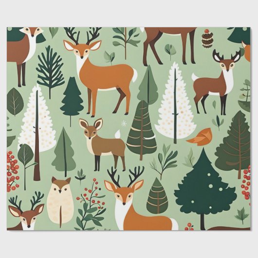 Papier Cadeau créatures de noël envelopper du papier (Plat)