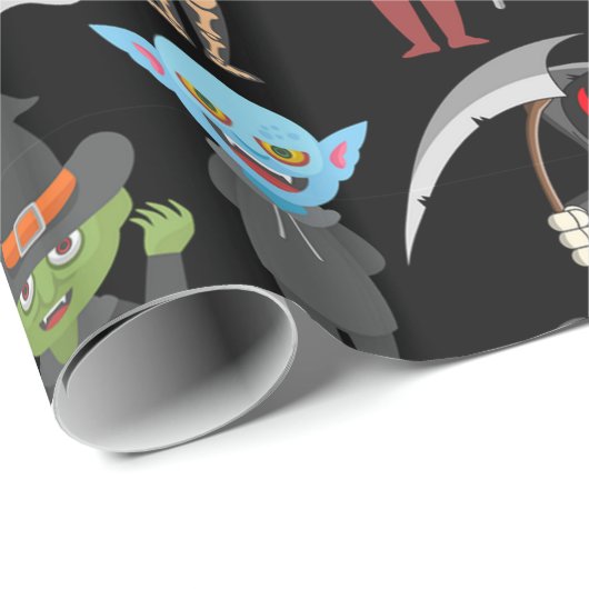 Papier Cadeau Créatures d'Halloween (Coin rond)