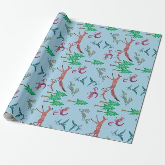 Papier Cadeau Créatures forestières (Déroulé)