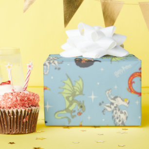 Papier Cadeau Créatures Magiques Motif Vintage