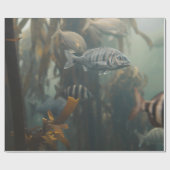 Papier Cadeau Créatures marines (Plat)