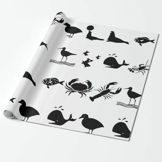PAPIER CADEAU CRÉATURES MARINES (Déroulé)