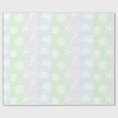 Papier Cadeau Créatures orientées de mer blanche de plage en (Plat)