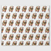 Papier Cadeau Créatures saisonnières enchantées (Plat)