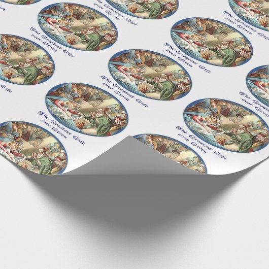 Papier Cadeau Crèche Chrétienne (Coin)