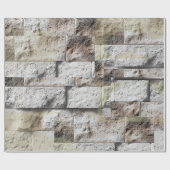 Papier Cadeau Crédence en Pierre Travertine Rustique  (Plat)