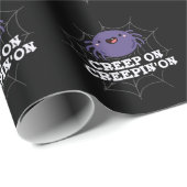 Papier Cadeau Creep On Creepin On Posider Spider Pun Dark BG (Coin rond)