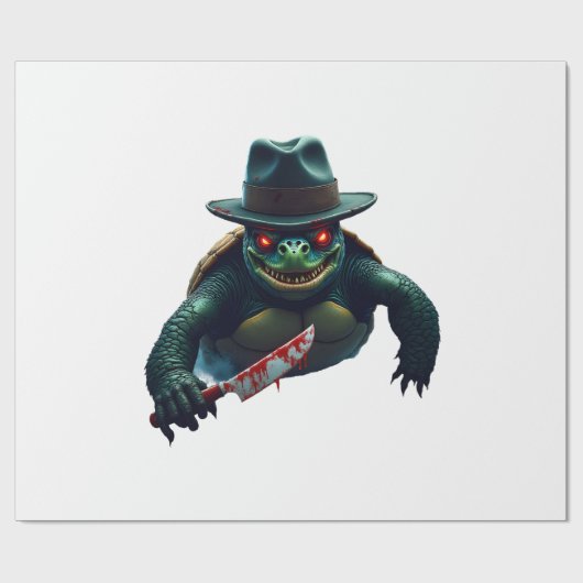 Papier Cadeau Creepy Scary Halloween Turtle T-Shirt (Plat)