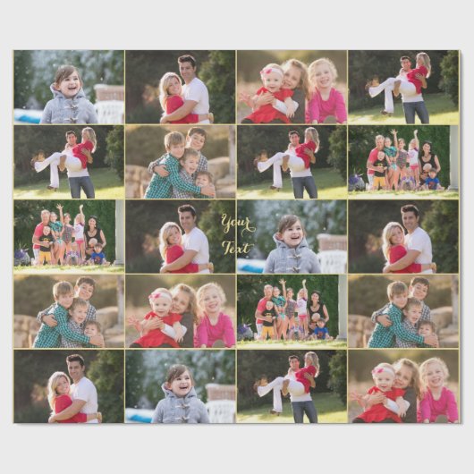 Papier Cadeau Créer 6 Photo Collage Anniversaire Noël Mariage (Plat)