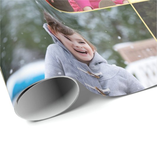 Papier Cadeau Créer 6 Photo Collage Anniversaire Noël Mariage (Coin rond)