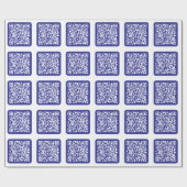 Papier Cadeau Créer un code QR analysable | Bleu foncé modifiabl (Plat)