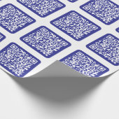Papier Cadeau Créer un code QR analysable | Bleu foncé modifiabl (Coin)