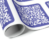 Papier Cadeau Créer un code QR analysable | Bleu foncé modifiabl (Coin rond)