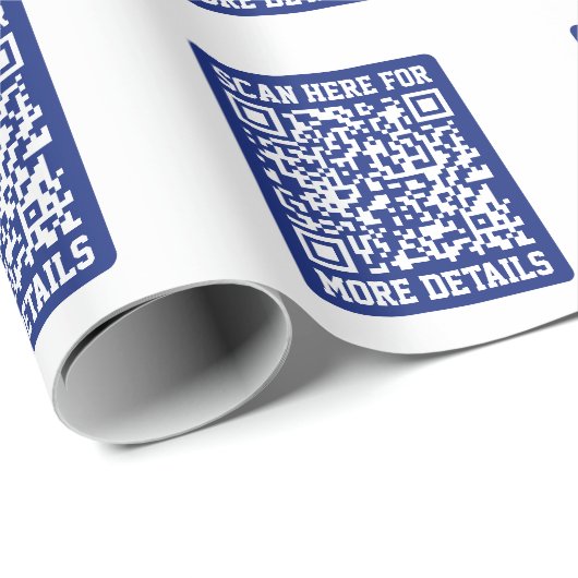 Papier Cadeau Créer un code QR analysable | Bleu marine (modifia (Coin rond)