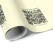 Papier Cadeau Créer un code QR | Jaune pâle (Coin rond)
