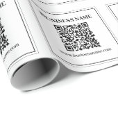 Papier Cadeau Créer un code QR scannable | Noir & Blanc (Coin rond)