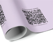 Papier Cadeau Créer un code QR | Violet lavande pâle (Coin rond)