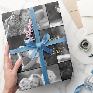 Papier Cadeau Créer un collage de photos noir et blanc à l'aspec