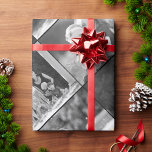 Papier Cadeau Créer un collage photo Vintage de style noir et bl<br><div class="desc">Créez votre propre style de look personnalisé, personnalisé, unique, unique, unique, vintage style, stylisé, tendance, chic, élégante typographie de script en faux or, qualité de qualité supérieure, cinq noir et blanc collage photo papier d'emballage cadeau collage photo. Pour personnaliser, il suffit d'ajouter 5 de votre famille / couple / enfants...</div>
