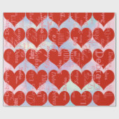 Papier Cadeau créer votre propre nom motif d'amour (Plat)