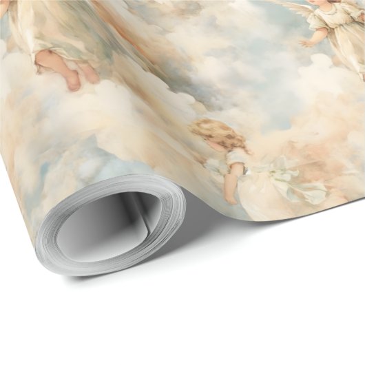 Papier Cadeau Créez vos propres anges blancs (Coin rond)