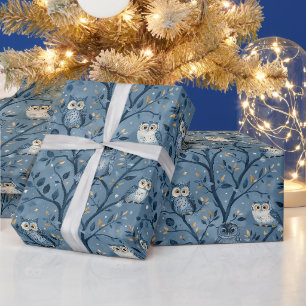 Papier Cadeau Créez vos propres hiboux mignons d'hiver