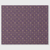 Papier Cadeau Créez vos propres pentacles dorés lune violette (Plat)