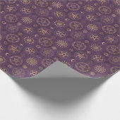 Papier Cadeau Créez vos propres pentacles dorés lune violette (Coin)