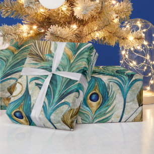 Papier Cadeau Créez vos propres plumes de paon à l'aquarelle fan