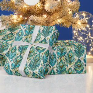 Papier Cadeau Créez vos propres plumes de paon peintes