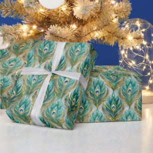 Papier Cadeau Créez vos propres plumes de paon royales