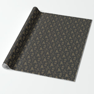 Papier Cadeau Créez vos propres serpents dorés mystiques noirs