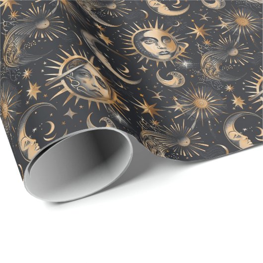 Papier Cadeau Créez vos propres visages dans le ciel céleste (Coin rond)