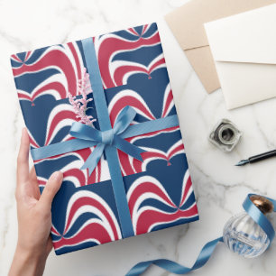 Papier Cadeau Créez votre propre bleu rouge et blanc